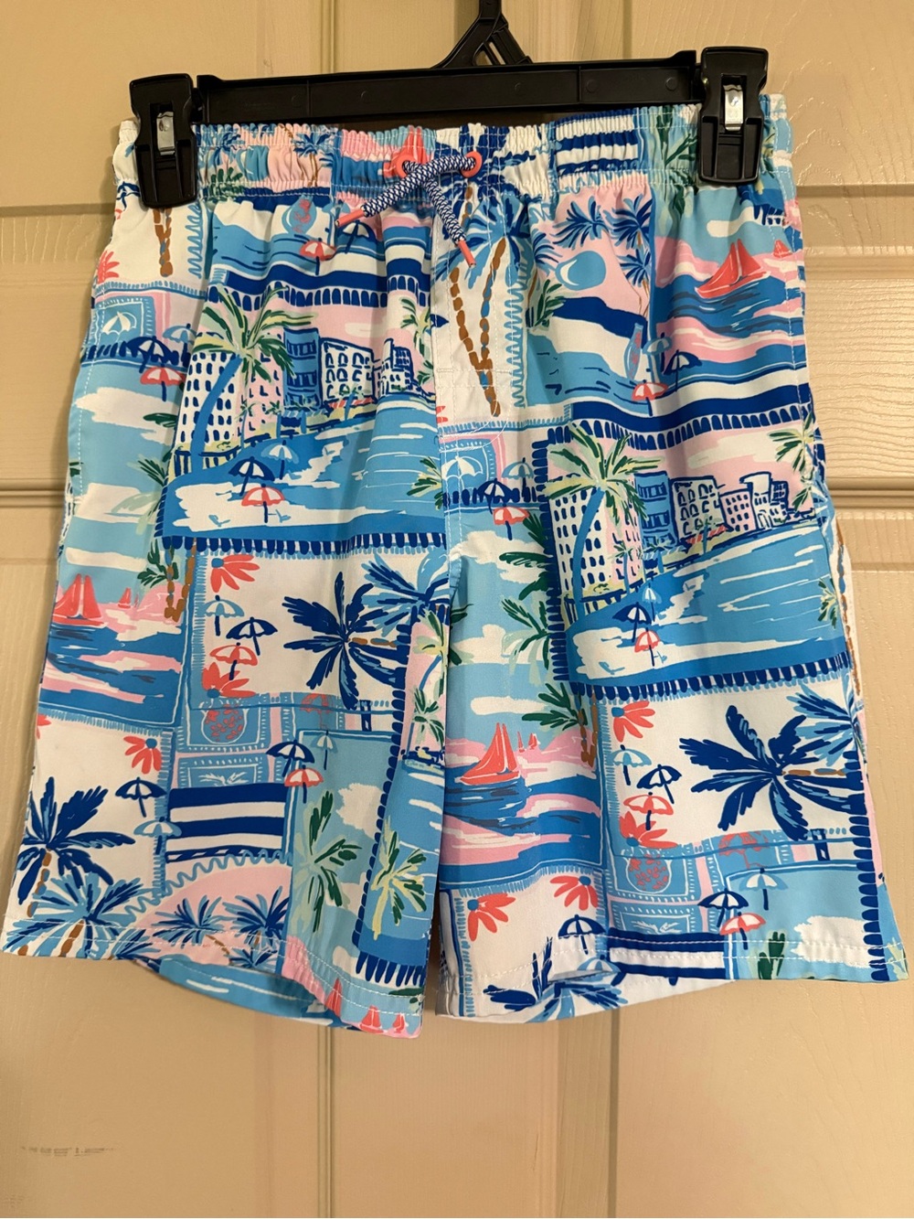 wonder nation Blue & Pink Tropical Print Kids Swim Trunks